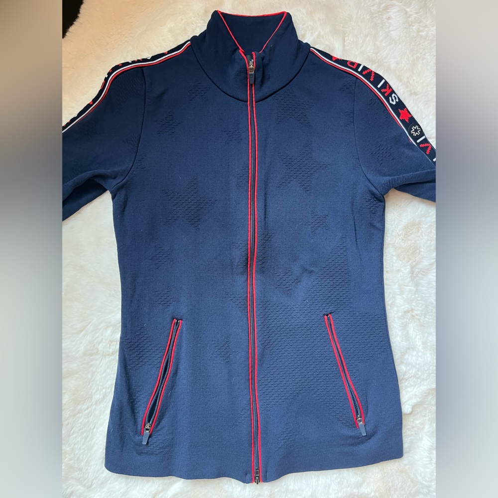 Newland Women's Medium “Ski VIP” Navy Jacket with red piping.